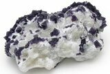 Purple Octahedral Fluorite Crystals on Quartz - China #223317-2